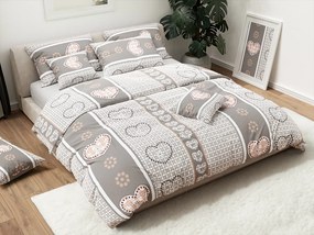 Lenjerie de pat din bumbac gri HEART RETRO Dimensiune lenjerie de pat: 70 x 90 cm | 140 x 200 cm