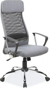 Scaun de birou Q-345, gri, stofa mesh/metal/plastic, 62x49x118/128 cm