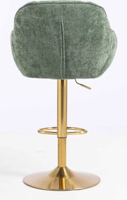 HR2055W Scaun Verde Salvie Grid Premium cu Bază Aurie