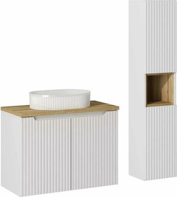 Set mobilier baie 80 cm 5 piese Comad Nova alb mat