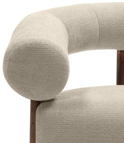 Fotoliu design bej KOKEI ALIA, decor nuc
