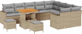 vidaXL Set de canapele pentru grădină 13 pcs Beige și gri deschis