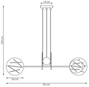 Lustră pe cablu XOTIC 4xE27/15W/230V negru