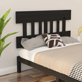 vidaXL Tăblie de pat, negru, 143,5x3x81 cm, lemn masiv de pin