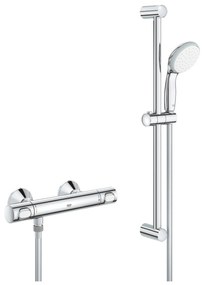 Baterie cabina dus cu termostat, Grohe Precison Flow, set de dus inclus, crom-34841000