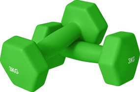 SPORTNOW Set 2 Greutăți Hexagonale cu Gantere Pereche cu Prindere Antiderapantă pentru Antrenament de Fitness Acasă, 18x7x7 cm, Verde