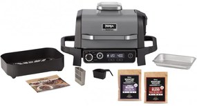 Gratar electric Ninja OG701EU, 2400W, Pana la 260C, Acoperire interna amina ceramica, Woodfire, Gri