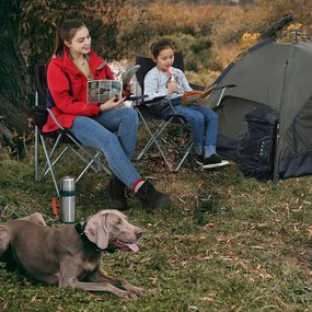 Scaune de camping ROVER, set 2 buc., negru SongmicsHome
