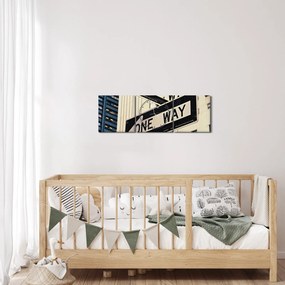 Tablou - New York ONE WAY (cu ceas) (90x30 cm)