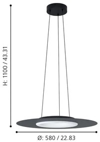 Lustră LED RGB dimabilă pe cablu Eglo 99125 COMPO ROSSO-C LED/16W/230V