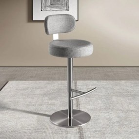 Scaun de bar pivotant cu inaltime reglabila Stool gri deschis