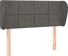 vidaXL Tăblie de pat cu aripioare gri închis 83x23x78/88 cm catifea