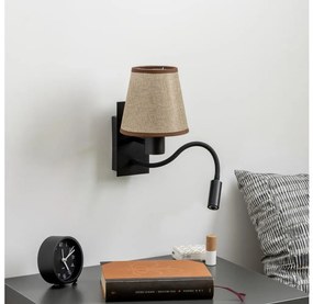 Lampă LED de perete Brilagi NUBILA 1xE27/25W/230V + LED/3W negru/maro