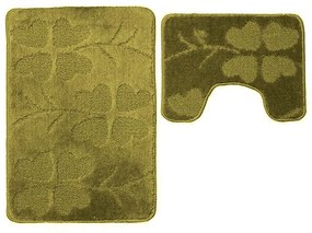 Set covorase Classic, 2 buc/set, 50x80 + 40x50 cm, flori, verde