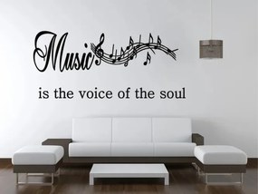 Autocolant de perete inscripție MUSIC IS THE VOICE OF THE SOUL 50 x 100 cm