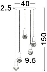 Lustra moderna cu 5 pendule design minimalist VEDA