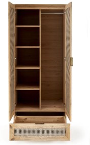 Dulap Borneo S-1 stejar artizan/negru H200 cm