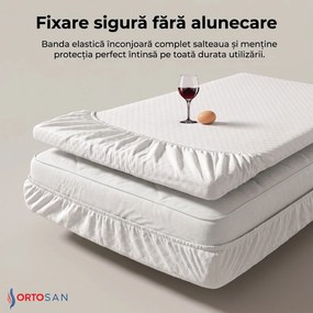 Topper saltea spuma cu memorie 40D infuzata cu gel, husa detasabila, Alb