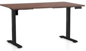 Masa inaltime reglabila OfficeTech B, 120 x 80 cm, bază neagră, nuca