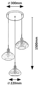 Lustra cu 3 pendule design modern Dvora