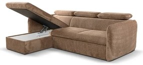 Canapea colțar extensibilă în L BEJA, bej, cu spațiu de depozitare, stânga