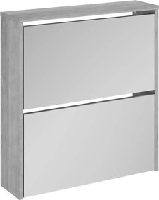 vidaXL Pantofar cu oglindă, 2 niveluri, gri sonoma, 63x17x67 cm