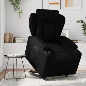 vidaXL Fotoliu rabatabil electric cu ridicare, negru, piele ecologică