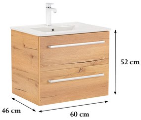 Dulap inferior Vario Clam 60 cu lavoar stejar-stejar
