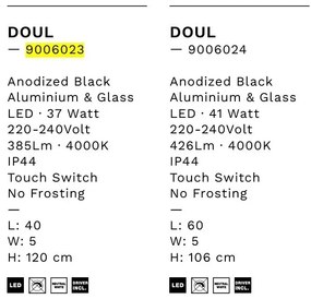 Oglinda baie cu iluminat LED IP44 Doul, 40x120cm