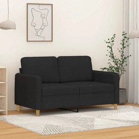 Canapea cu 2 locuri, negru, 120 cm, material textil Negru, 138 x 77 x 80 cm