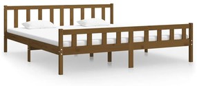 810702 vidaXL Cadru de pat, maro miere, 200x200 cm, lemn masiv