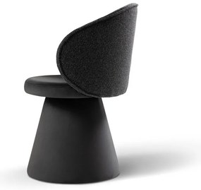 Fotoliu gri închis cu tapițerie din catifea Inez – Micadoni