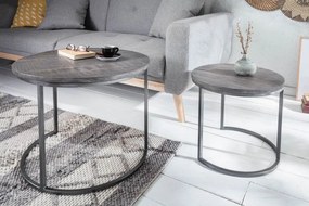 Set de 2 masute design industrial Elements Mango gri