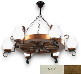 Candelabru rustic fabricat manual din lemn Roata 6L