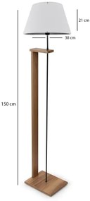 Lampă de podea AYD, 1xE27, 40W, 230V, alb/maro