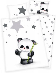 Lenjerie de pat pentru copii Jana Star Panda, 135 x 100 cm, 40 x 60 cm
