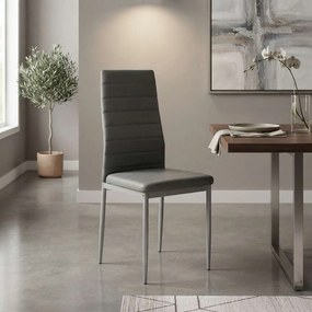 Scaune de bucatarie cu design contemporan din piele ecologica BUC 263 gri