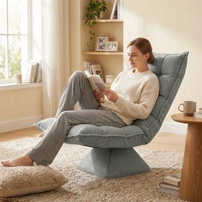 HOMCOM Scaun de podea, stil contemporan, Oțel, Material textil cu efect de catifea, 62 x 70 x 95 cm, Gri | Aosom Romania