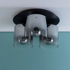 Brilliant - Plafonieră BETH 3xE27/60W/230V Ø 37 cm negru/fumuriu