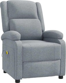 vidaXL Fotoliu de masaj, gri deschis, material textil