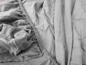 Cearsaf de pat din jerseu cu elastic Culoare gri deschis, 90 x 200 cm