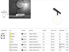 Spot LED, accesoriu pentru sina magnetica Exility, Luna alb 3000K
