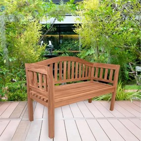 Bancă DIVERO cu 2 locuri, din lemn de tec tratat, masiv.