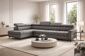 Colțar extensibil Nardo Maxi stânga - pluș gri Pretty 17