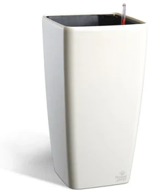 Ghiveci cu auto-irigare Flower Lover QuadratoGrande, alb, 18 x 33 cm, 18 cm
