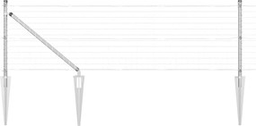 vidaXL Gard cu Stâlp Argintiu 0,4 x 50 m Oțel