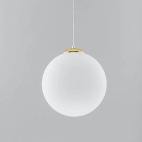 Sollux SL.0717 - Lustru suspendat pe cablu TOYA, 1xE27/60W/230V, Ø 40 cm, alb/auriu