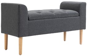 HOMCOM Banc de depozitare capitonat cu brațe, pentru dormitor, hol, sufragerie, suport 130 kg, 116 x 44 x 58, gri închis | Aosom Romania