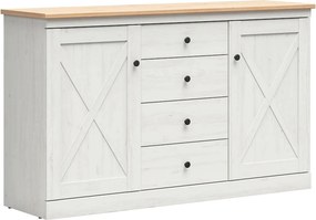 Comoda FRIJA, alb pin andersen/stejar artisan, PAL melaminat, 153x44x9