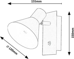 Spot de perete ALVARO 1xE14/40W/230V Rabalux 3157